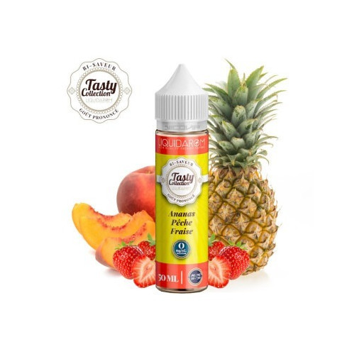E-liquide Ananas Pêche Fraise 50ml de la gamme Tasty Collection