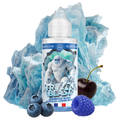 E-liquide Framboise bleue Myrtille Cerise noire 100ml - Frozen Beast de la marque Secret's LAb