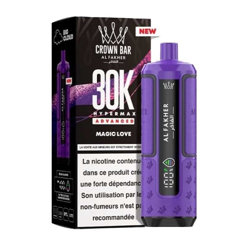 Puff Hyper Max Advanced Crown Bar 30K Magic Love de la marque Al Fakher