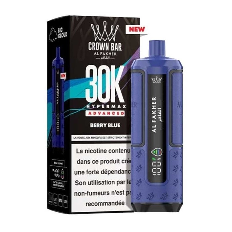 Puff Hyper Max Advanced Crown Bar 30K Berry Blue de la marque Al Fakher