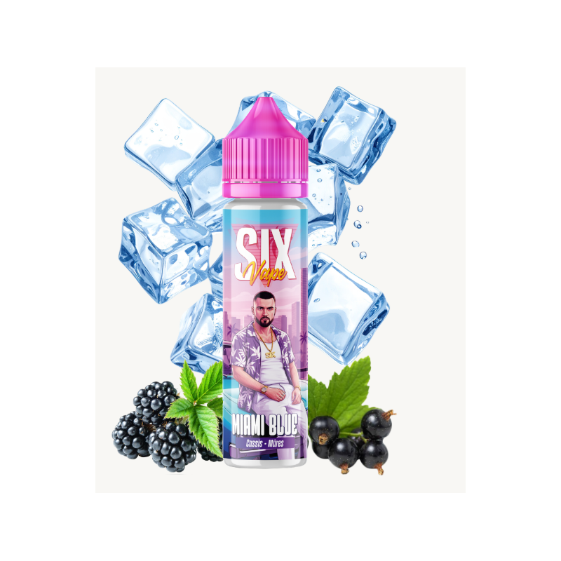 E-liquide Miami Blue 50ml de la gamme SIX Vape